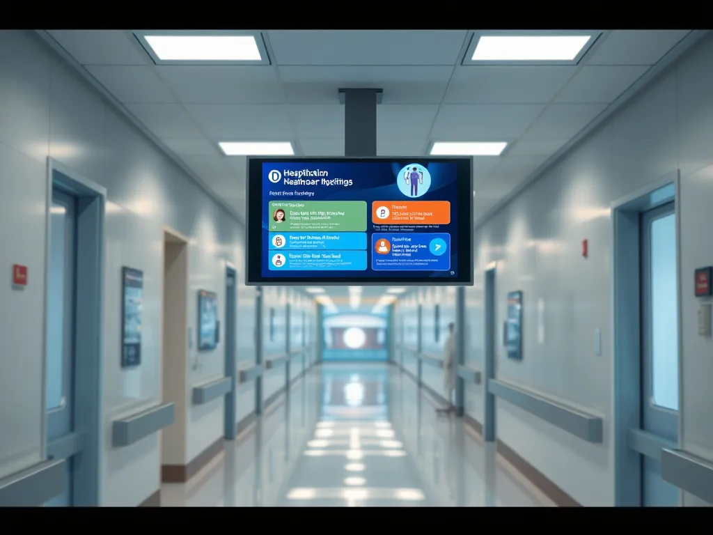 Cartelería digital en hospitales mejorando la comunicación con pacientes.
